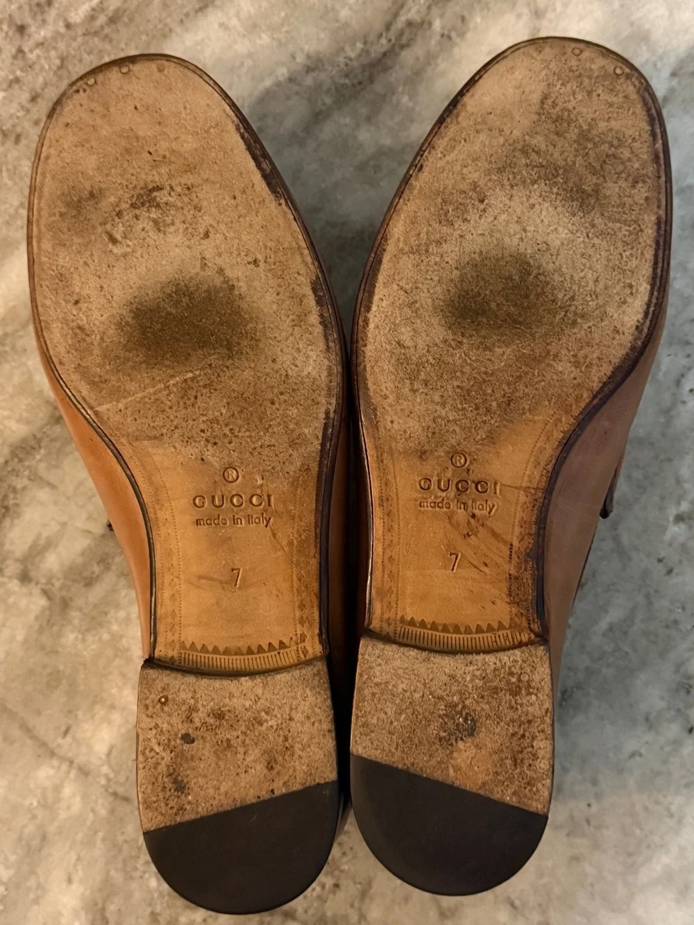 GUCCI 1953 Horsebit Tan Ombre Leather Loafer 7 / 7.5 US Jordaan Brown $1100